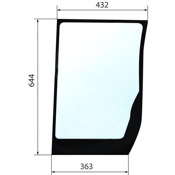 Aic Replacement Parts 82030487 Lower Front Glass - RH Fits Case-IH MAXXUM 100 MAXXUM 110 MAXXUM 115+ A-87566891-AI - main